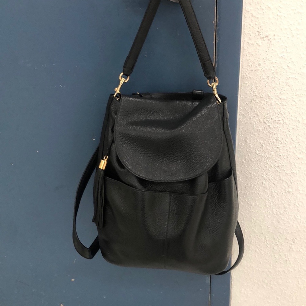Cuyana Black Leather Backpack